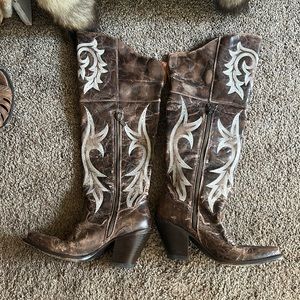 Dan Post over the knee cowgirl boots
